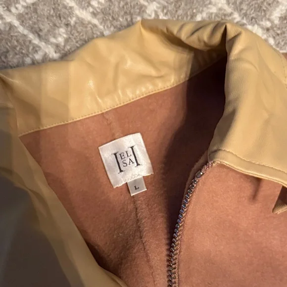 Helsa Brown and Tan Bomber Jacket - Picture 2 of 3